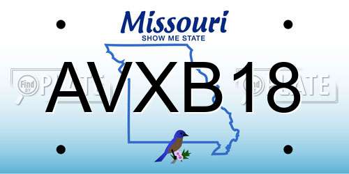 AVXB18 Missouri License Plate