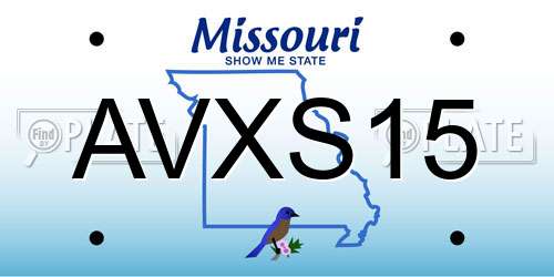 AVXS15 Missouri License Plate