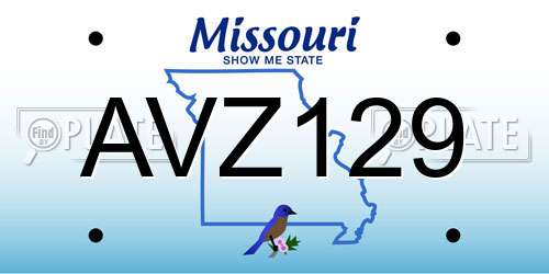 AVZ129 Missouri License Plate
