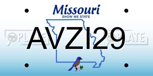 AVZI29 Missouri License Plate
