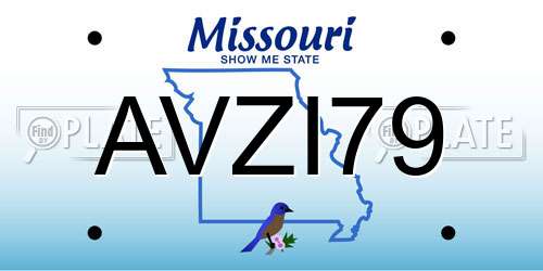 AVZI79 Missouri License Plate