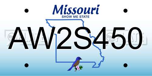 AW2S450 Missouri License Plate