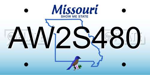 AW2S480 Missouri License Plate