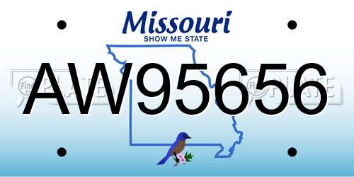 AW95656 Missouri License Plate