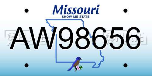 AW98656 Missouri License Plate