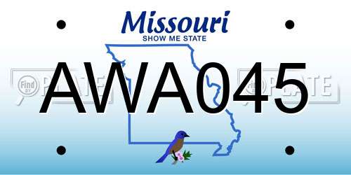 AWA045 Missouri License Plate