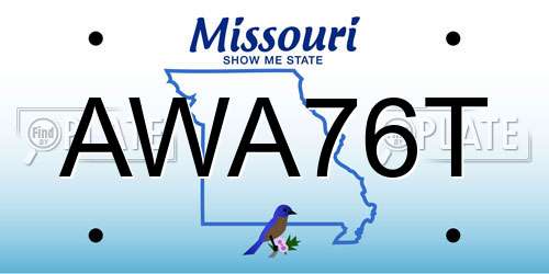AWA76T Missouri License Plate