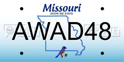 AWAD48 Missouri License Plate