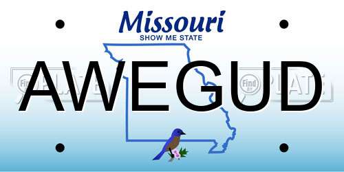 AWEGUD Missouri License Plate