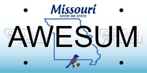 AWESUM Missouri License Plate
