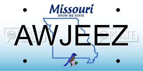 AWJEEZ Missouri License Plate