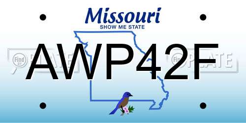 AWP42F Missouri License Plate