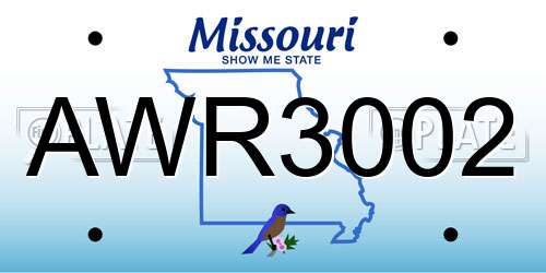 AWR3002 Missouri License Plate