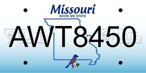 AWT8450 Missouri License Plate