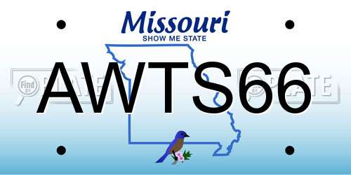 AWTS66 Missouri License Plate