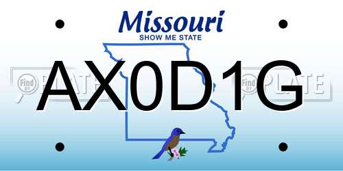 AX0D1G Missouri License Plate