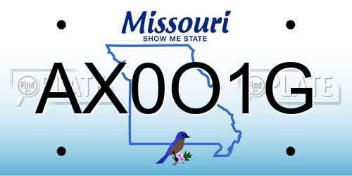 AX0O1G Missouri License Plate