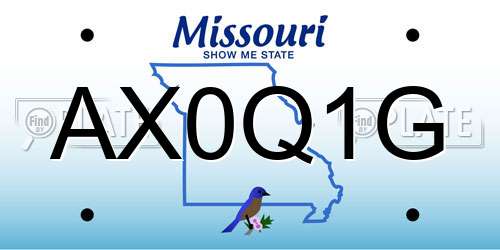AX0Q1G Missouri License Plate