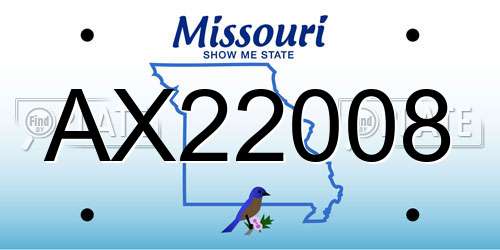 AX22008 Missouri License Plate