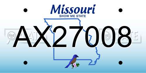 AX27008 Missouri License Plate