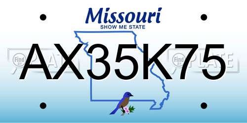 AX35K75 Missouri License Plate