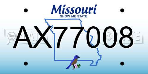 AX77008 Missouri License Plate