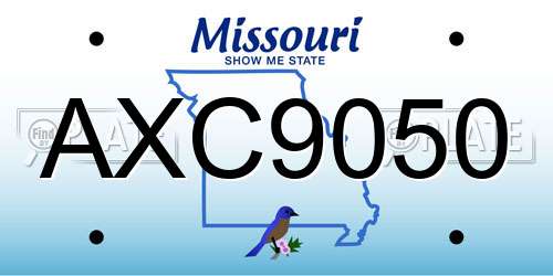 AXC9050 Missouri License Plate