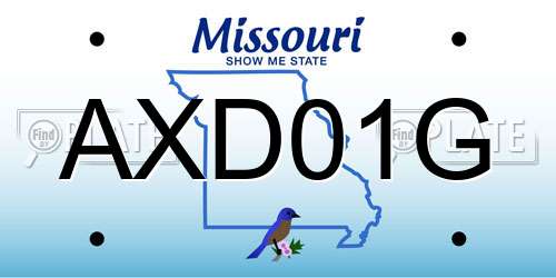 AXD01G Missouri License Plate