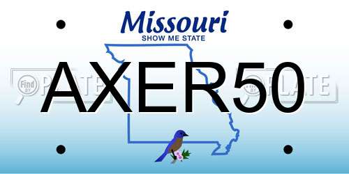 AXER50 Missouri License Plate