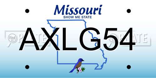 AXLG54 Missouri License Plate