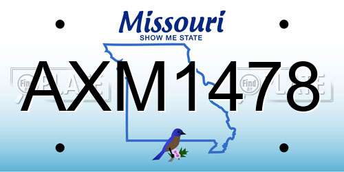AXM1478 Missouri License Plate