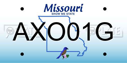 AXO01G Missouri License Plate
