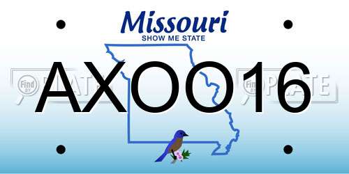 AXOO16 Missouri License Plate