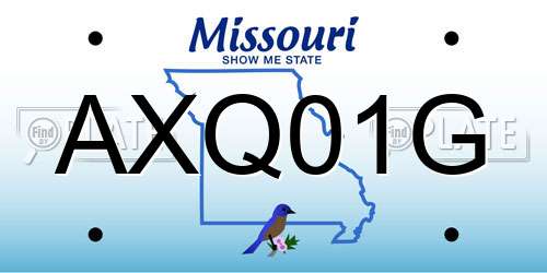 AXQ01G Missouri License Plate