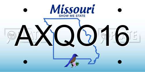 AXQO16 Missouri License Plate