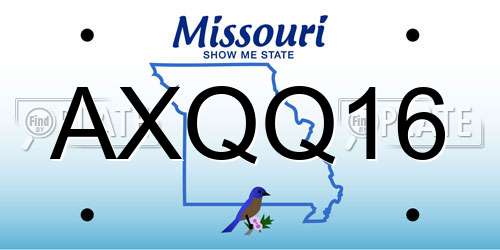 AXQQ16 Missouri License Plate