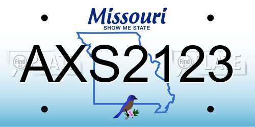 AXS2123 Missouri License Plate
