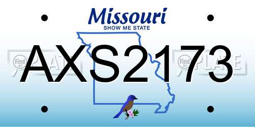 AXS2173 Missouri License Plate