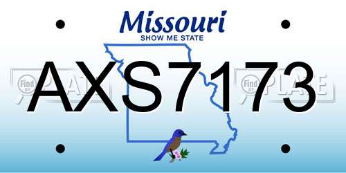 AXS7173 Missouri License Plate
