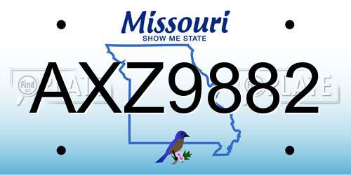 AXZ9882 Missouri License Plate