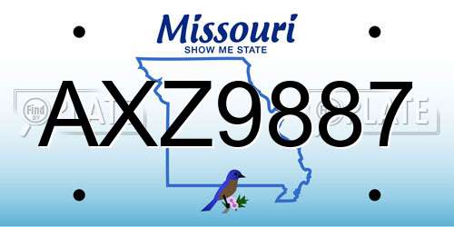 AXZ9887 Missouri License Plate