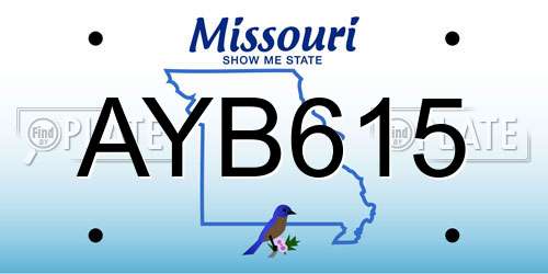 AYB615 Missouri License Plate