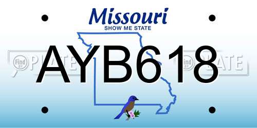 AYB618 Missouri License Plate