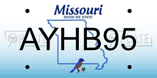 AYHB95 Missouri License Plate