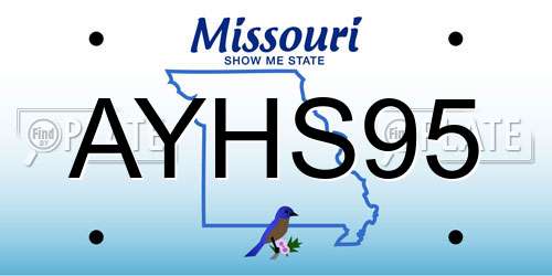 AYHS95 Missouri License Plate