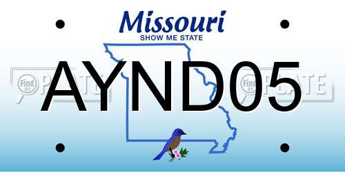 AYND05 Missouri License Plate