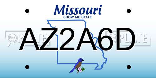 AZ2A6D Missouri License Plate