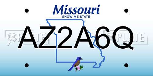 AZ2A6Q Missouri License Plate