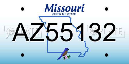 AZ55132 Missouri License Plate