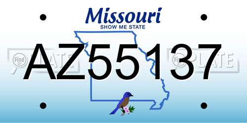 AZ55137 Missouri License Plate